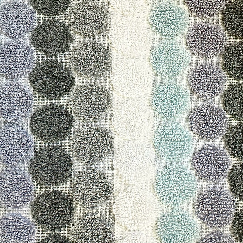 Eco-melange Bath Towels Set of 2 Gray Tones Circles Dots - Picture 4 of 12